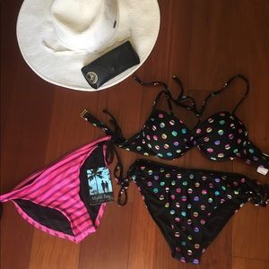 NWT Pink Bikini Bottoms Plus Bikini Top & Bottoms